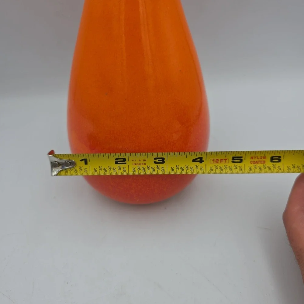 Royal Haeger Pottery Orange Bulb Bud Vase Vintage Mid Century 1960s 15.5